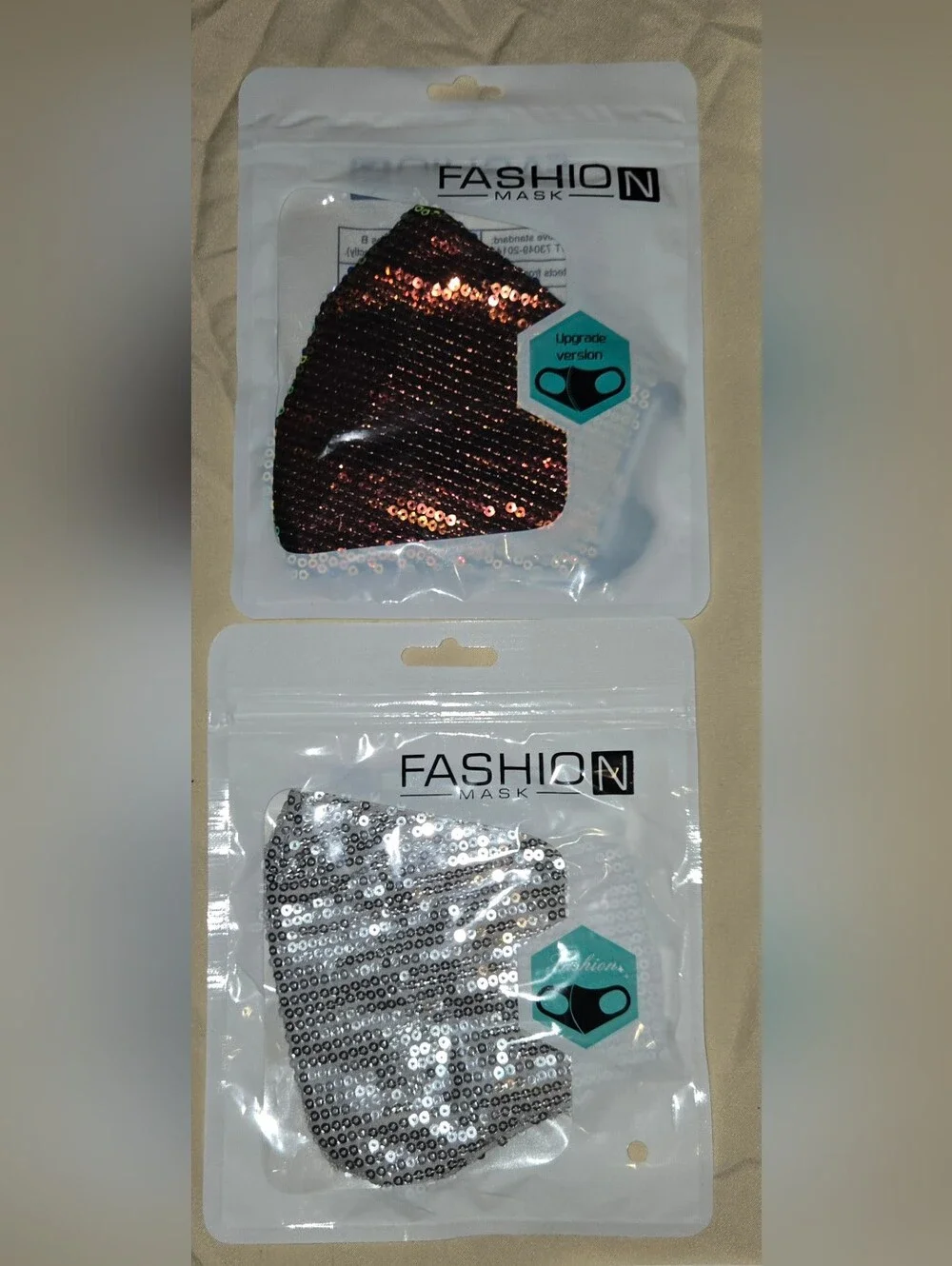 Lot Of 5 NIP Sequin Face Masks